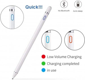 Active Stylus Compatible with Apple iPad, Stylus Pens for Touch Screens,Rechargeable Capacitive 1.5mm Fine Point with iPhone iPad and Other Tablets