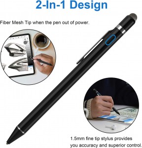 Stylus Pens for Touch Screens, Universal Fine Point Stylus for iPad, iPhone, Samsung, iOS/Android Smart Phone and Other Tablets, Active Stylus Stylist Pen Pencil for Precise Writing/Drawing