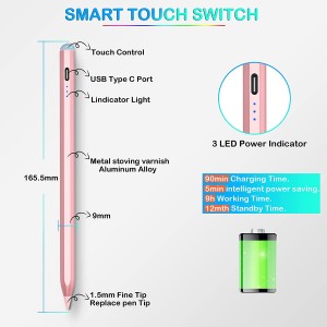 Palm rejection stylus Pen for iPad, Apple Pencil for iPad 9th Gen , iPad Mini 6th Gen, Apple Pen for iPad 2018-2022