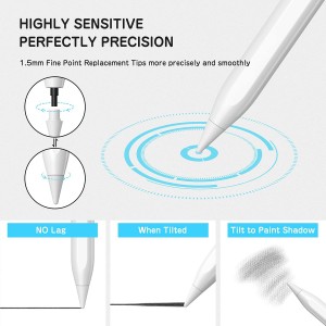 Magnetic Attached Stylusi For Ipad Apple Pencil Tilt Function Stylus Tablet Stylus With Touch Switch